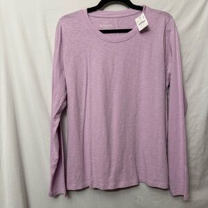 J. Crew Girlfriend Tee, Soft Lilac Long Sleeve Tee